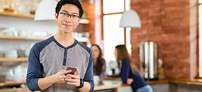 Man with phone Man with phone