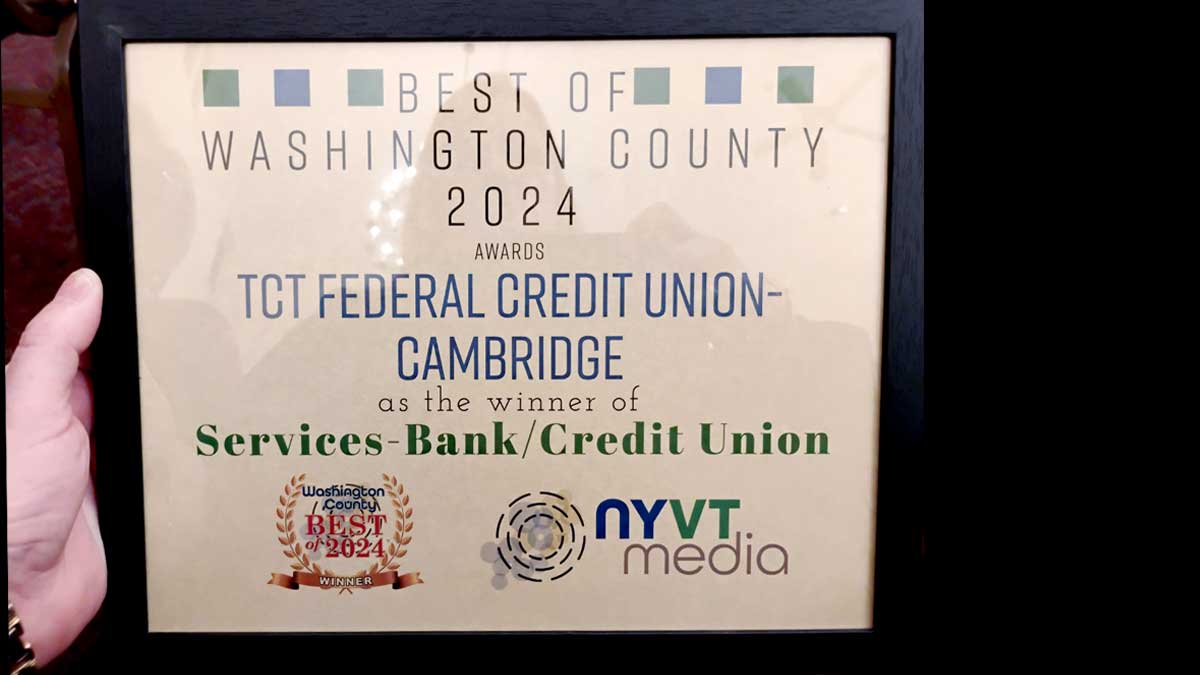 TCT FCU - Cambridge wins Best of Washington County 2024