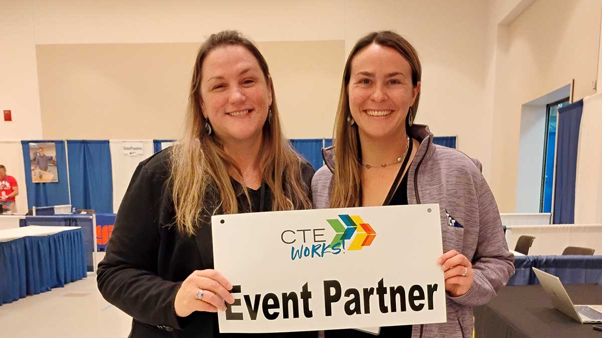 TCT Community Relations Team, Jeannie Dickinson and Morgan Keith at CTE Works