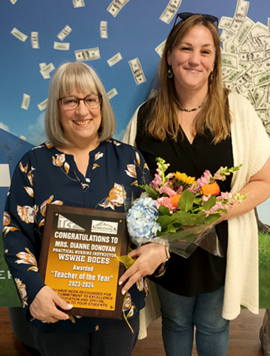 Dianne Donovan, Teacher of the Year with Jeannie Dickinson, TCT Community Relations Manager